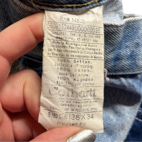 Vintage Carhartt Work-Worn Distressed Relaxed Fit Jeans Size 36x34 - Picture 7 of 14